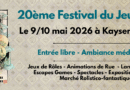 Festival du Jeu de Rôle de Kaysersberg (68), 20e éd.