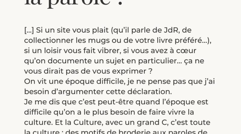 Et si vous preniez la parole ?